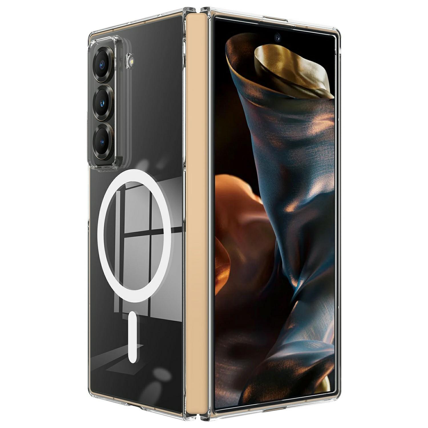 

For Samsung Galaxy Z Fold Special Clear Phone Case Compatible with MagSafe TPU+Acrylic Back Cover A