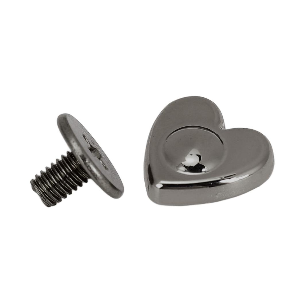 20PCS Heart Shape Decoration Stud Rivets Zinc Alloy Multifunctional Leather Belt Repair Rivets 10mm