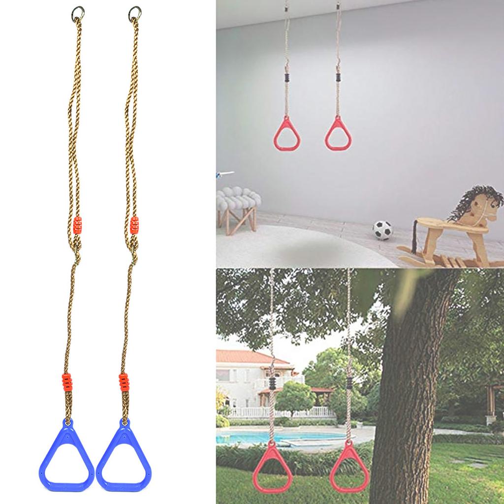 A Pair of   Plastic Children Swing Gym Fitness Exercise Sports Hanging   with Rope Yellow