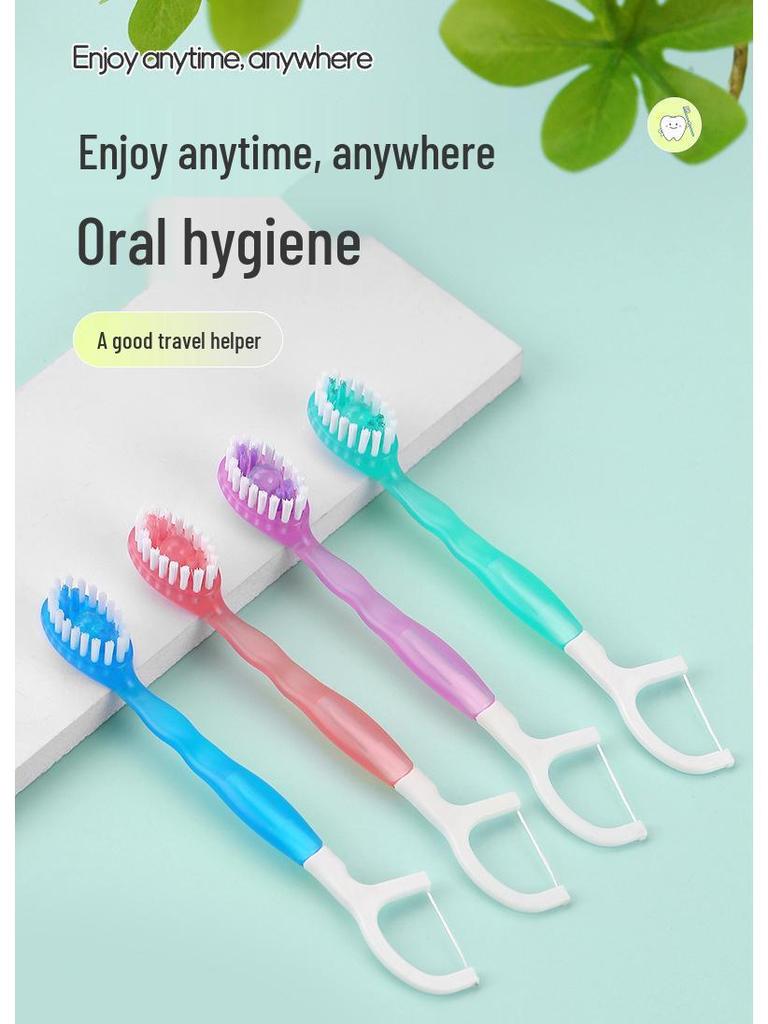Mini Burst Portable No-Rinse 10-Pc Soft Bristle Travel Toothbrush Set