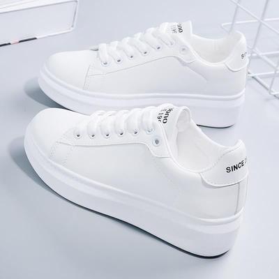 White Shoes Women's Thick-Soled Spring Versatile Student Shoes Fashionable Flat Shoes White Casual Shoes Breathable Board Shoes