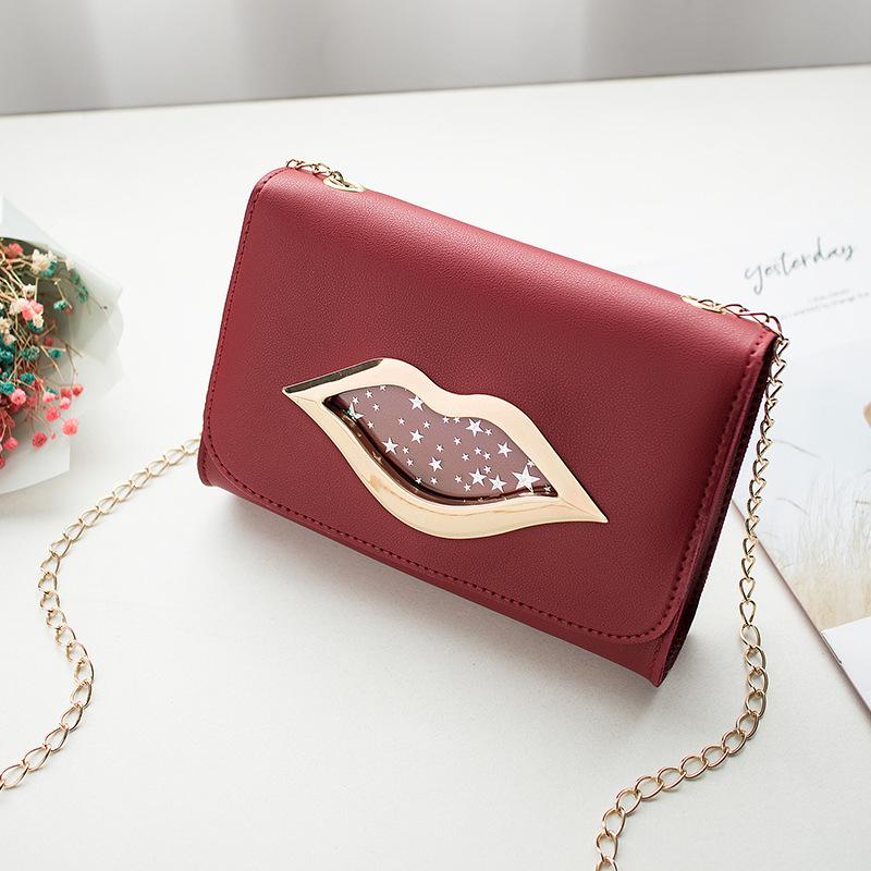 Onns G Fashion Lip Chain Trendy Shoulder Women's Bag Bag Transparent Messenger Mobile Phone Bag