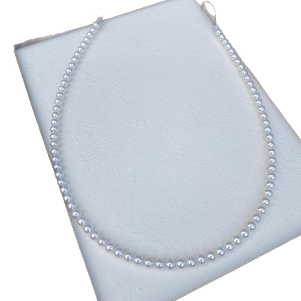 Natural Freshwater Pearl Necklace DIY Kit, Cold White 5-6mm Round with Minor Flaws
