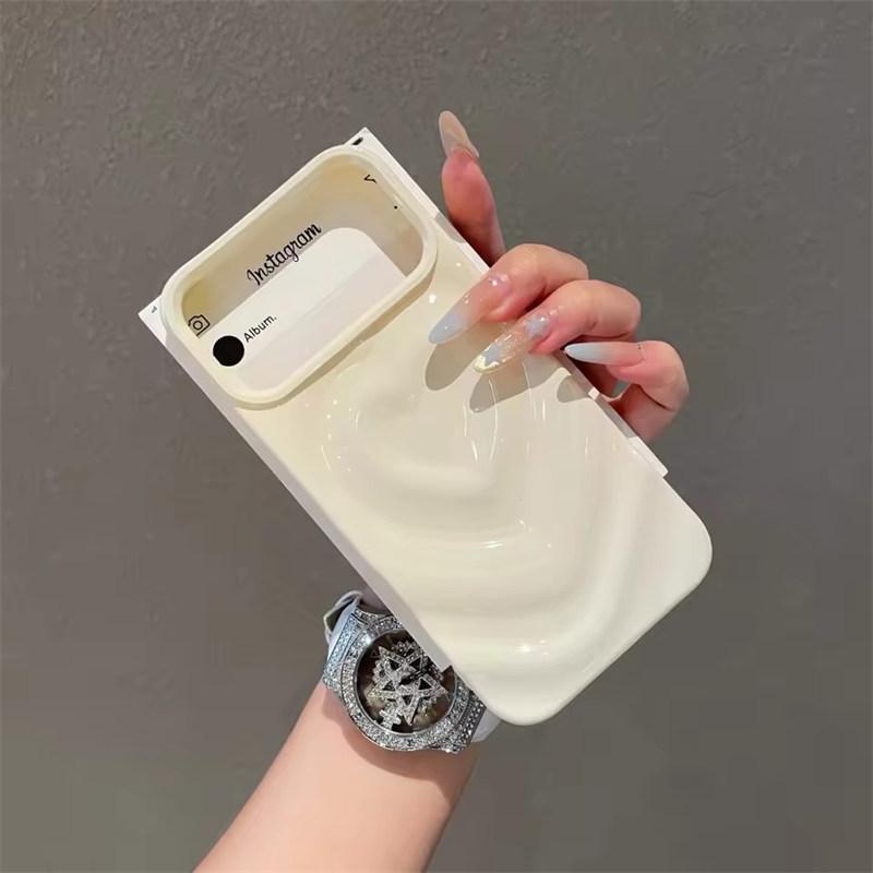 

Модный 3D чехол для телефона с сердечком любви конфетного цвета для iPhone 17 Air 16E 15 14 13 12 11 Pro Max, волнообразный, ультратонкий, противоударный, Ins-чехол iPhone 11