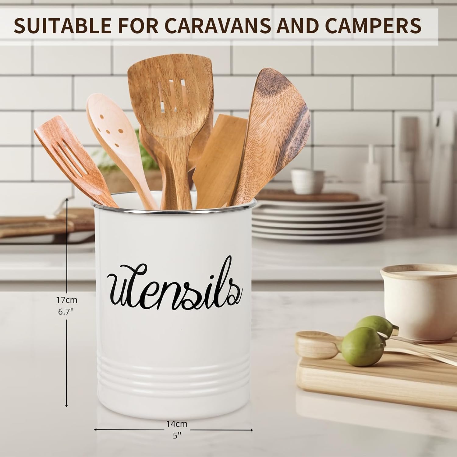 

Magnetic RV Utensil Holder - Portable Metal Cutlery Organizer for Campers and Kitchen with Adhesive Magnet, Stylish Countertop Organizer and Kitchen