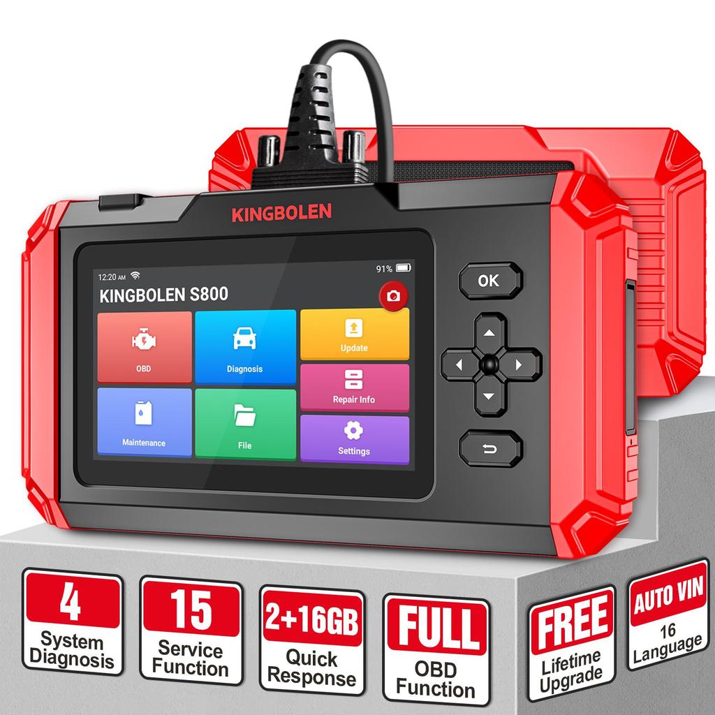 KINGBOLEN S600 S800 OBD2 Scanner 4 Systems Car Diagnostic Tools ABS 15 Resets Oil Brake SAS ETS Resets Lifetime Free Use