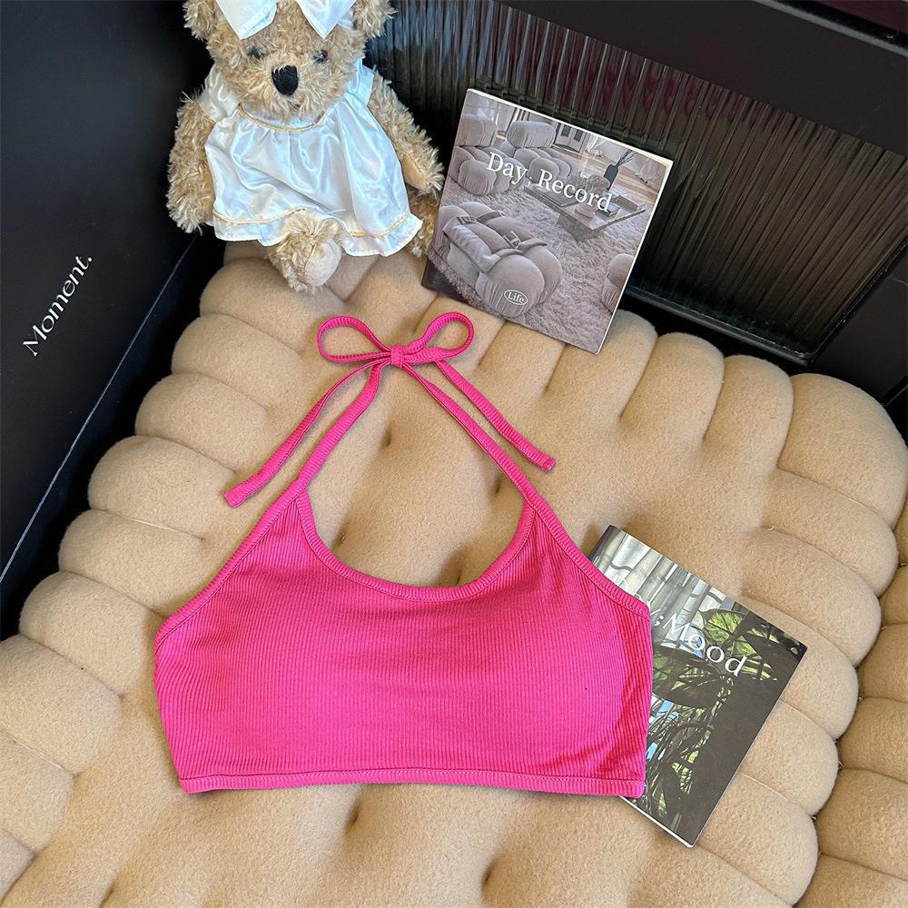 Halterneck Wireless Camisole: Backless Bandeau Vest for Students