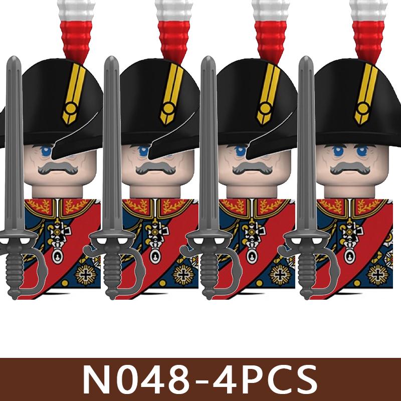 4pcs Medieval Castle Knight Building Blocks MIlitary Napoleon Soldier Figures War Army Legion Accessories Imperial Navy Bricks Toys