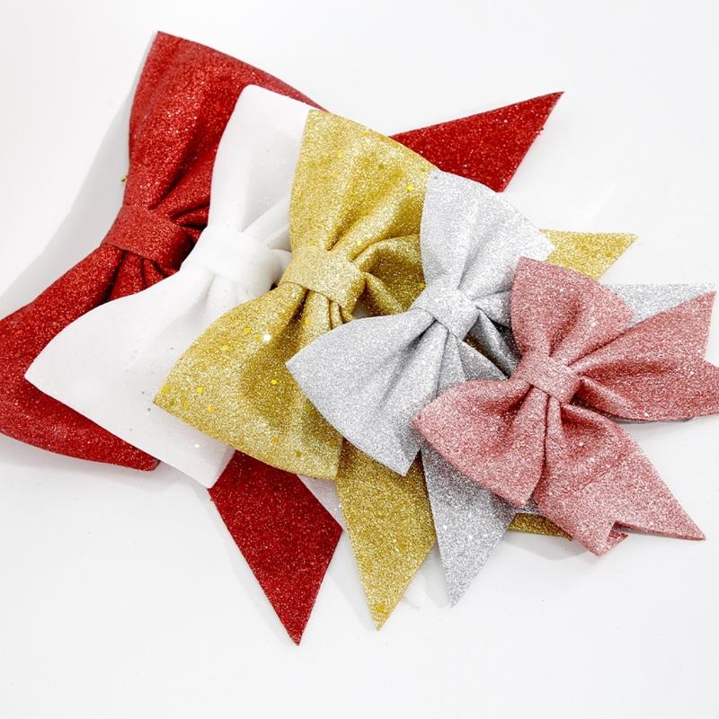 Christmas Tree Bowknot Decoration for Home Party Bows Ornament DIY Accessories