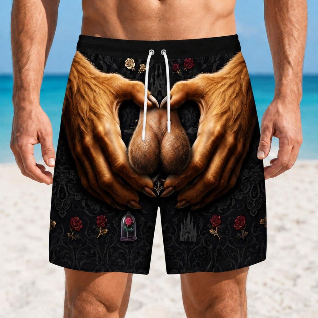 Men's American Flag Quick-Dry Summer & Fall Beach Swim Trunks - Casual Plus Size Shorts
