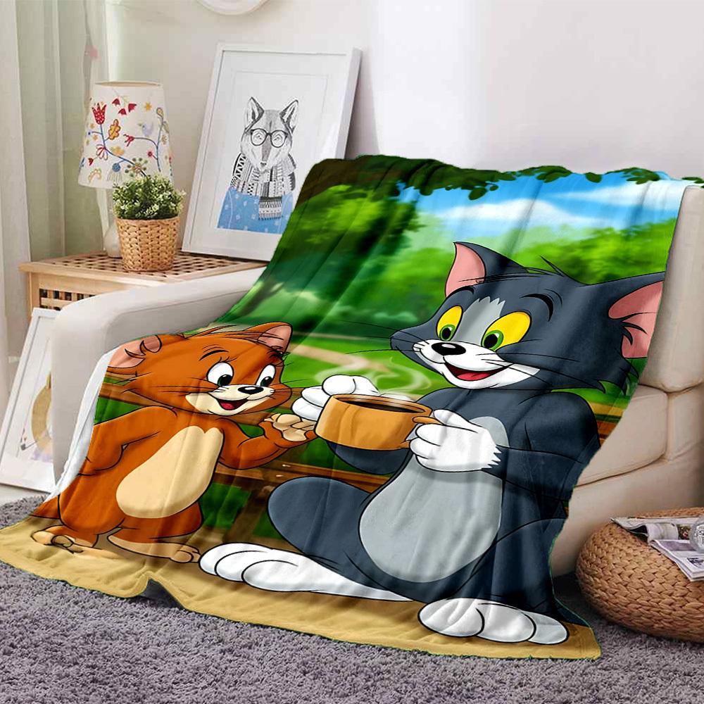 

1 шт. Фланелевое одеяло Том и Джерри - Мягкое теплое покрывало для дома, офиса, путешествийL1327 80cmx120cm(31inx47in)