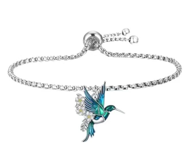 Hummingbird Daisy Pendant Necklace Earring Pendant Set Fashion Exquisite Elegance Daily Versatile Set