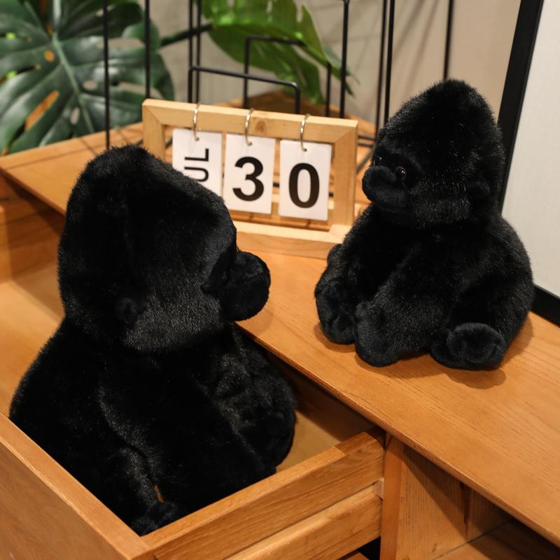 Black Hairy Monkey Simulation Plush Doll 22/32cm Stuffed Animal Cartoon Chimpanzee Home Decor & Gift for Boys & Girls