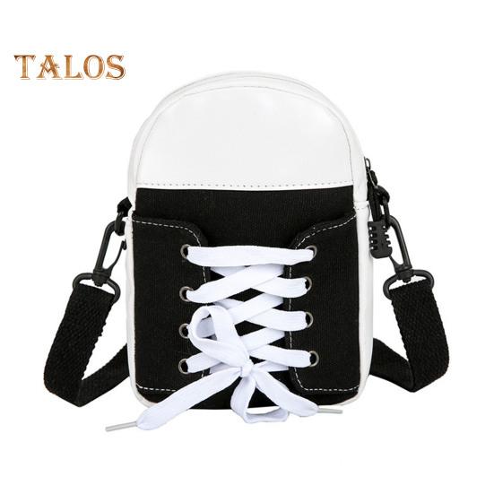 Women Canvas Crossbody Bag Casual Small Shoulder Bag Canvas Shoe Design Crossbody Purse for Daily Life Travel Commuting