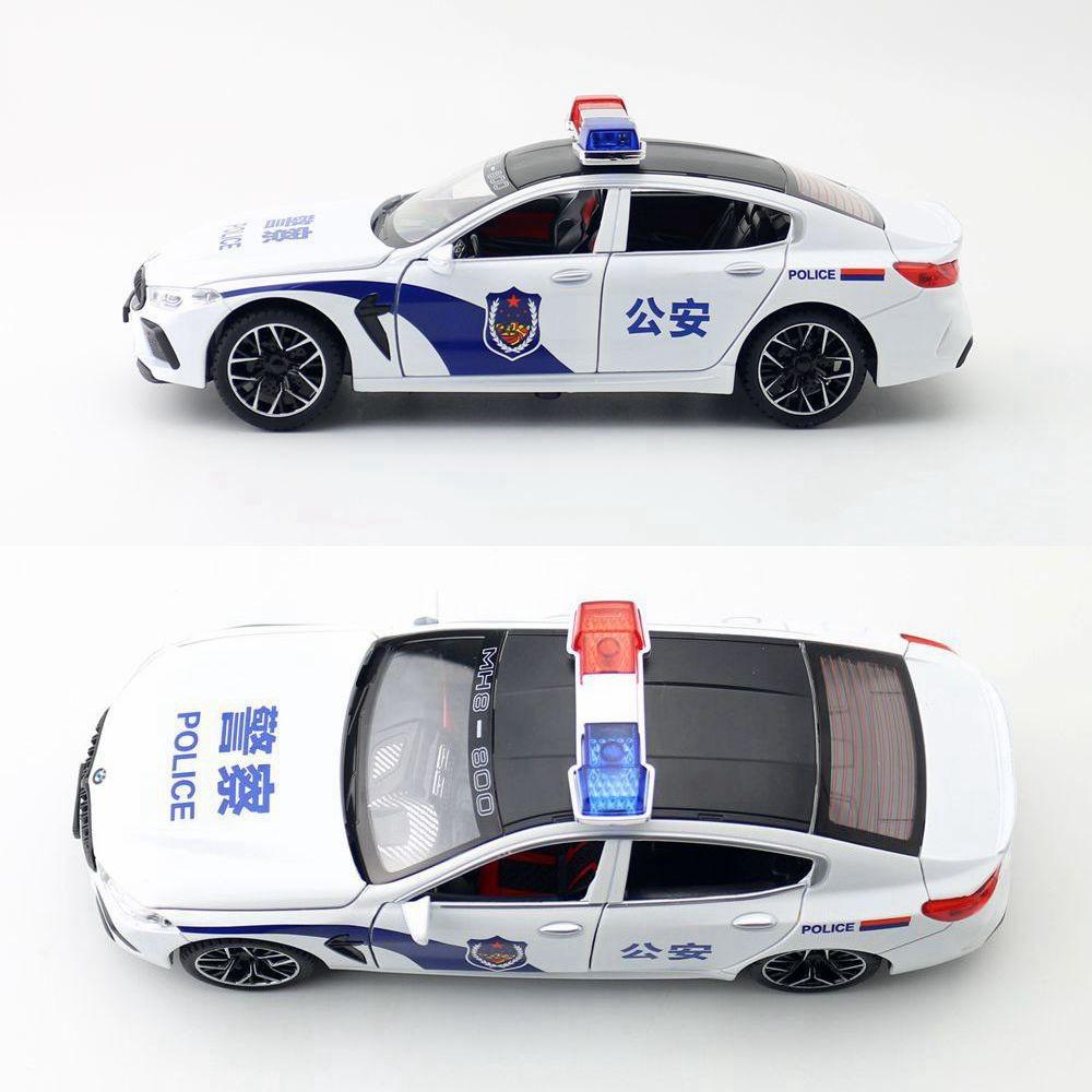Alloy Police Mh8 Car Model With Acousto Optic Design For Gift Children
