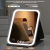3 Colors LED Desktop Makeup Mirror with Light Women Female Portable Touch Screen Dressing Mirror Fill Light for Home Bedroom