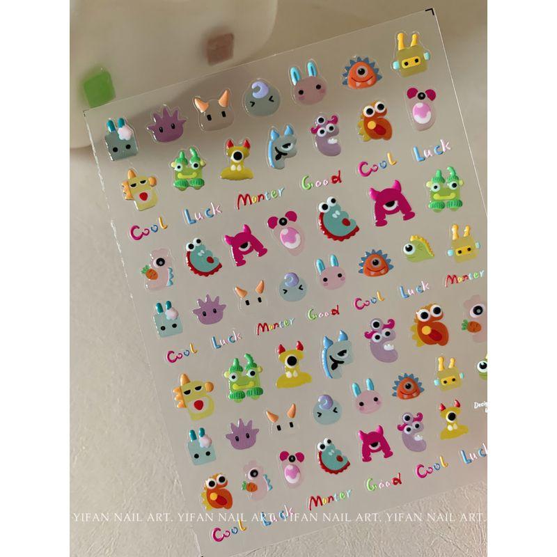 

Yifannail Ins Summer Jelly Letters Little Monster Colorful Rainbow Small Animal Nail Stickers H54j60 J60-1. [Jelly Letter Monster. 1]]