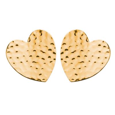 [R7479] - Gold Plated 'Cléopatra' Earrings - 20x20 Mm (heart- Love)