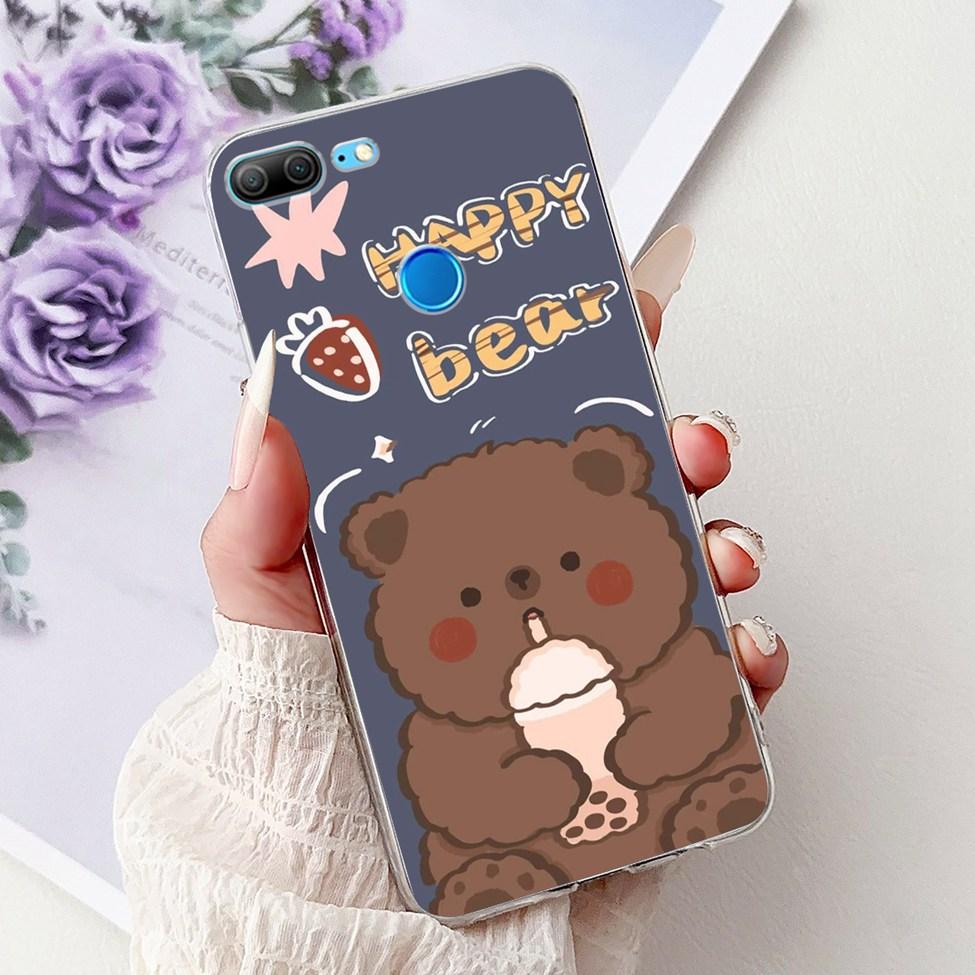 Clear For Honor 9 Lite Case Cute Cat Luxury Fashion Flowers Cool Boys Soft Bumper Cover For Honor 9Lite LLD-L21 Phone Case 5.65"