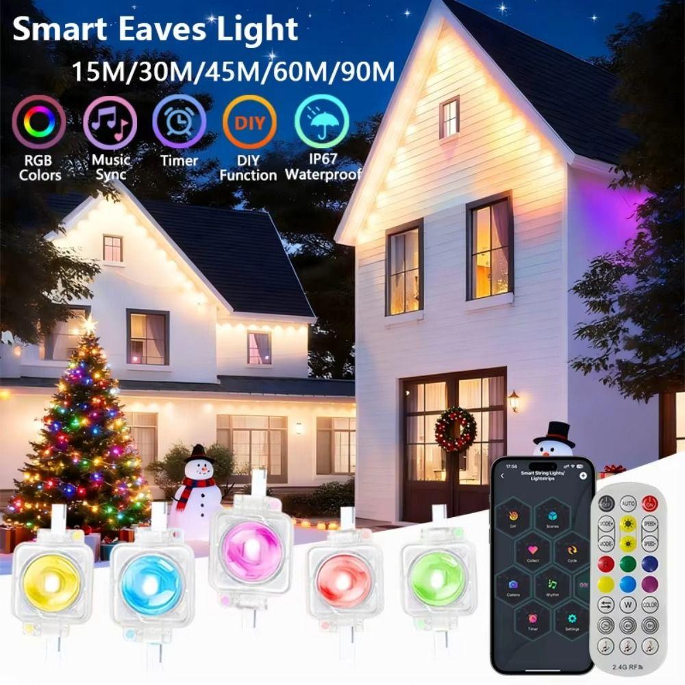 App Remote Control RGB Lights Smart String Lights Decorative Lights Eaves Lights  Garden Decor