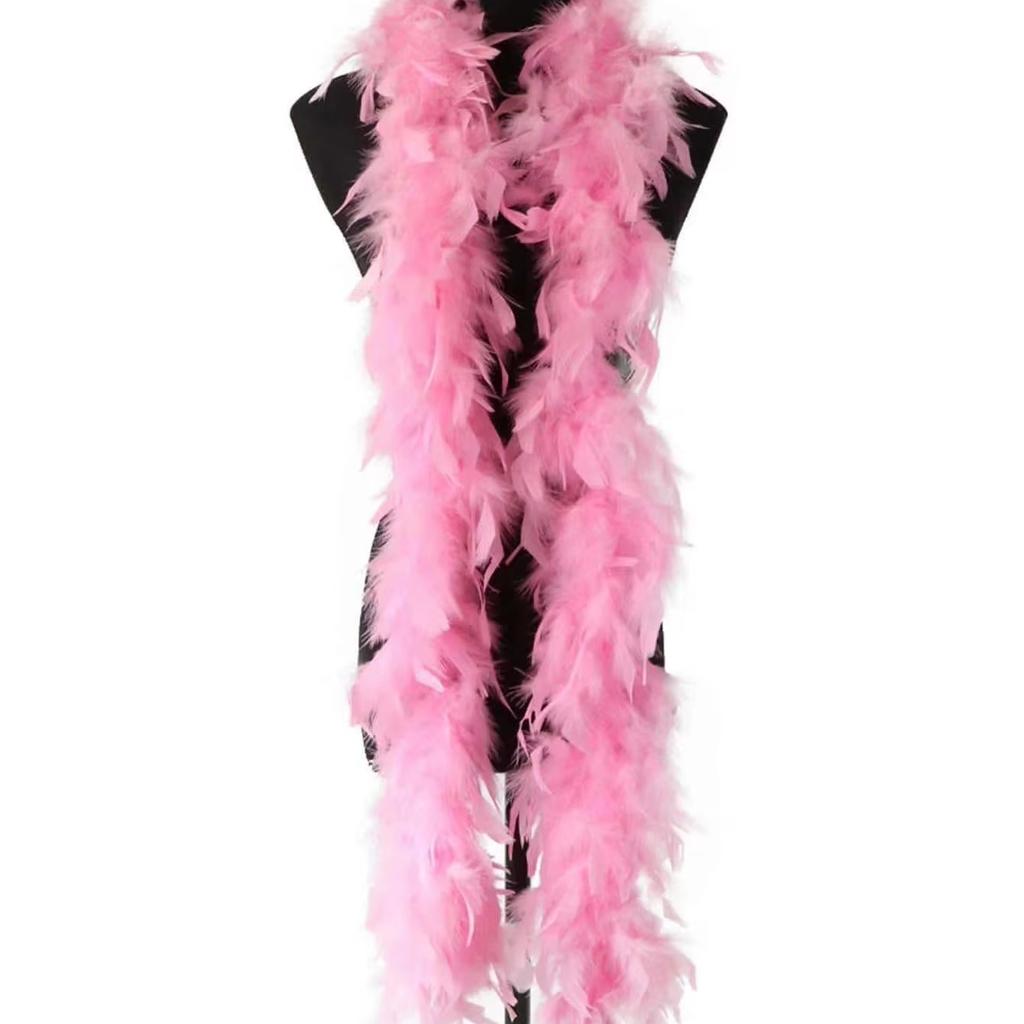 Dyed Red Scarf 80g Turkey Feather Boa for Home Party Wedding Christmas Decor DIY Craft Clothing Costume Dance Dress Accessory