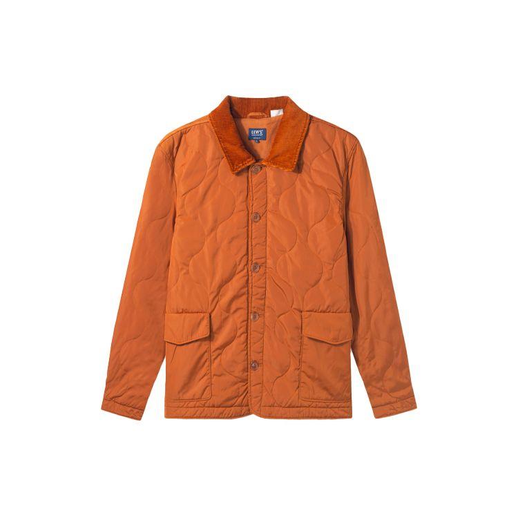 Levis Warm Solid Color Polo Collar Cotton Jacket Men Jacket Orange A0279-0000