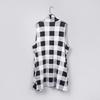 Womens Plaid Open Front Cardigan Sleeveless Pockets Drape Lightweight Vest Coat
