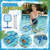 Kit de Limpeza de Piscina Inclui Uma Cabeça de Escova para Piscina e Um Peneira para Folhas de Piscina de Malha Ultrafina Para Remover Detritos e Sujeira.