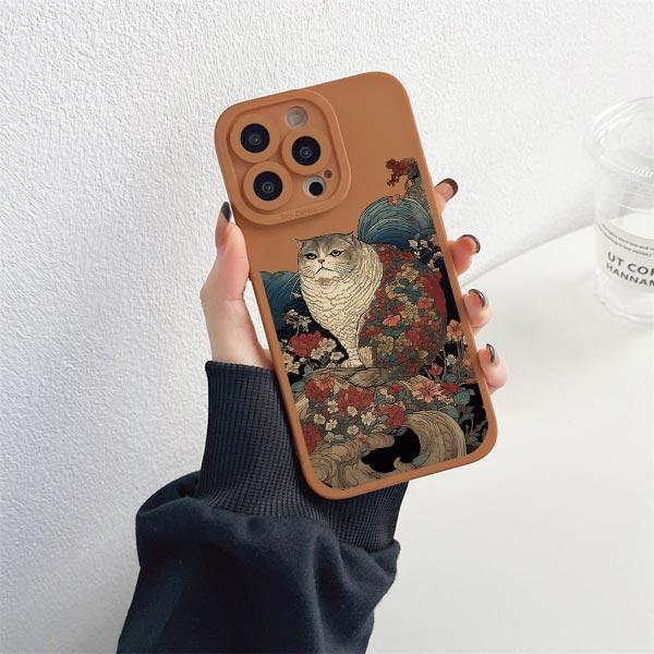 Japanese Anime Style Case For iPhone 14 Plus Pro Max XS X XR SE 2020 Cat Phone Case For iPhone 7 8 11 12 13 Soft Silicone Cover
