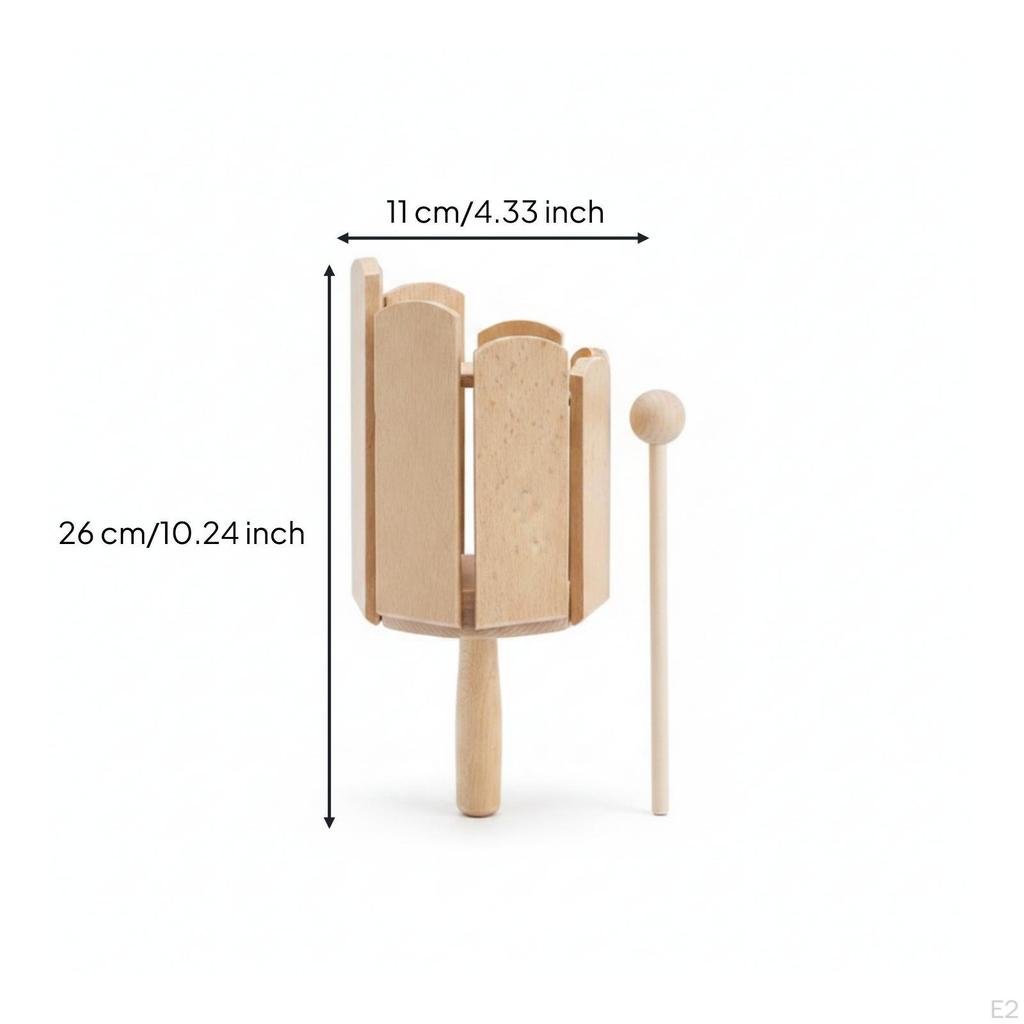 Wooden Sound Tube Slotted MultiTone Percussion Included Mallet for Children 921cm