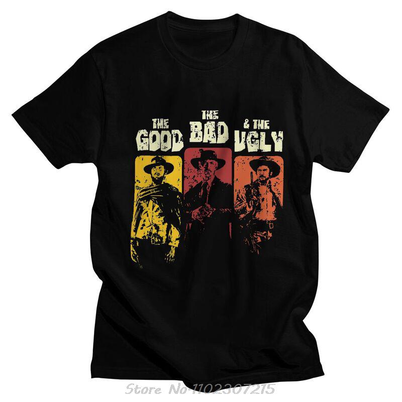 

The Good The Bad And The Ugly Men T Shirt Cotton Tees Clint Eastwood Tshirts Short-Sleeve Il buono brutto cattivo T-shirt Gif... 5XL різнокольоровий