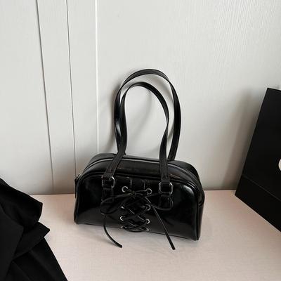 Schleife Unterarmtasche Damen neue modische einfarbige Handtasche trendige vielseitige lässige Schultertasche