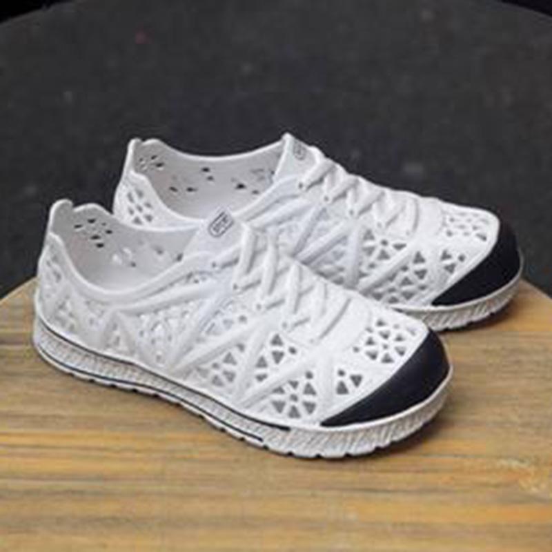 WTEMPO Herresandaler Sommer Myk Såle Lav Hæl Hul Blandet Farge Pustende Sklisikker Strandsko Tykk Såle EVA Ettstykke Plast Komfortabel Sandal