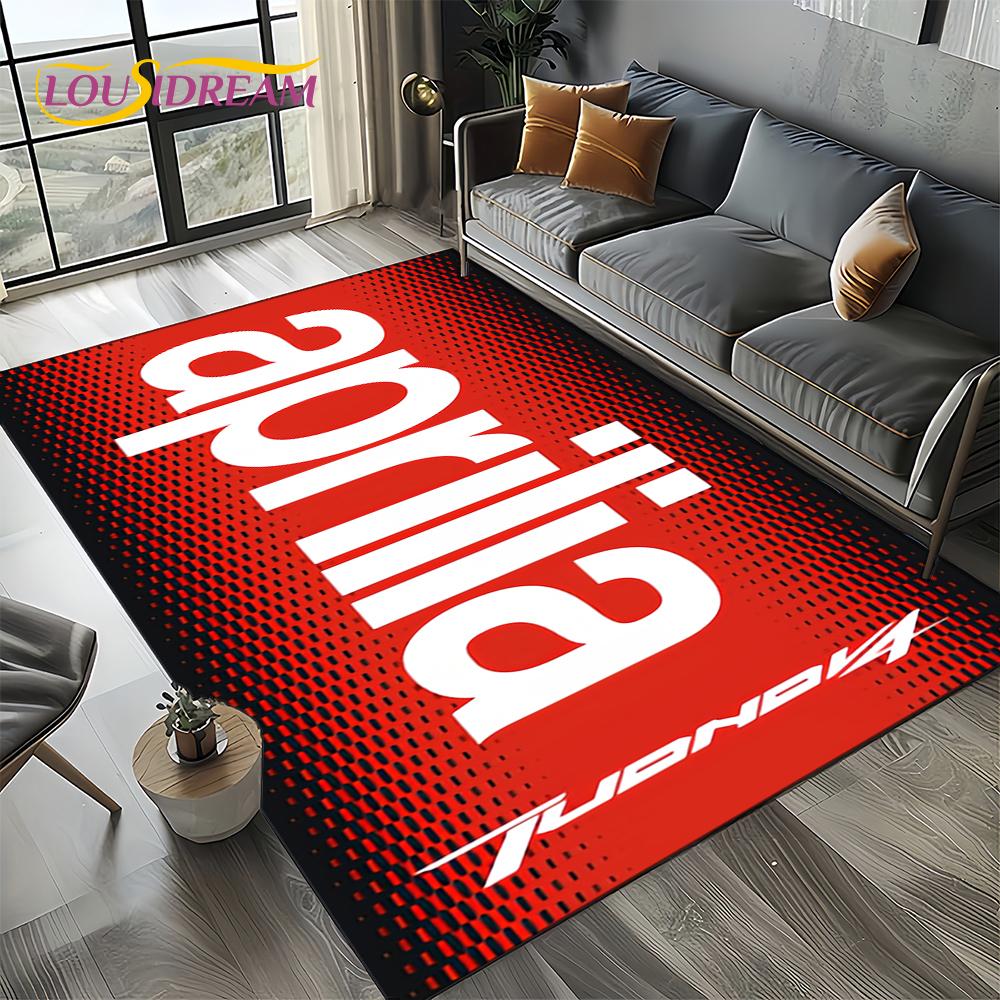 2025 Aprilia Racing Car Logo Motorcycle Carpet Rug for Bedroom Living Room Home Sofa Decoration,kids Play Decor Floor Mat Gift