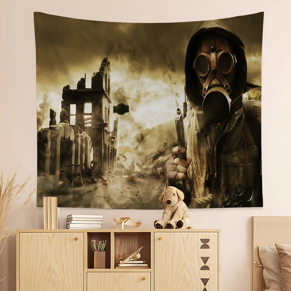 Horror Game SStalker Cartoon Tapestry Art Science Fiction Room Home Decor Wall Hanging Sheets