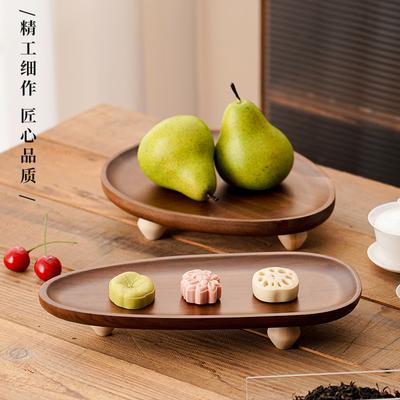 Customized Acacia Wooden Tray Dried Fruit Tray Kitchen Household Irregular Fruit Tray Dim Sum Tray Snack Tray Storage Tray