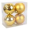 Set of 4 Plastic Baubles 6 Cm