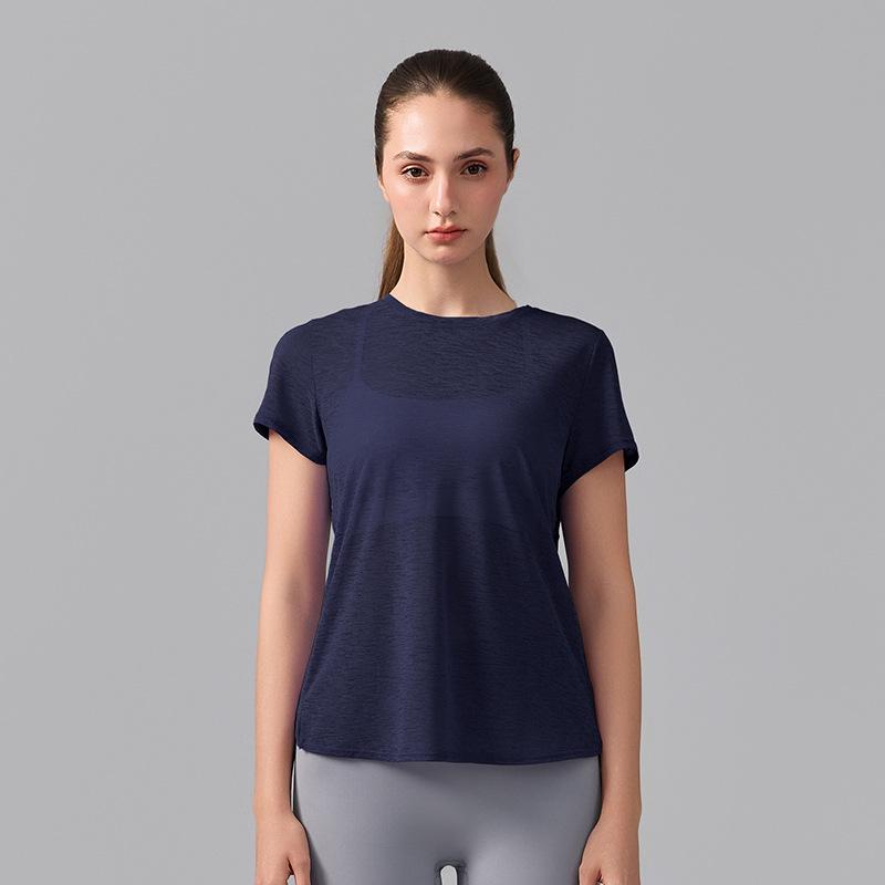 Women's Breathable Short Sleeve Yoga T-Shirt with Hollow Beautiful Back - Lightweight Dance Fitness Cover-Up Running Top