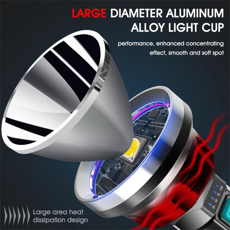 P700 Led Mini Flashlight 500000lm Waterproof Usb Rechargeable Long Range 1000m Powerful Torch