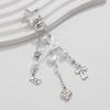 Love Heart Bowknot Keychain Women Creative Imitation Pearl Bead Key Ring Handbag Accessorie Diy Handmade Jewelry