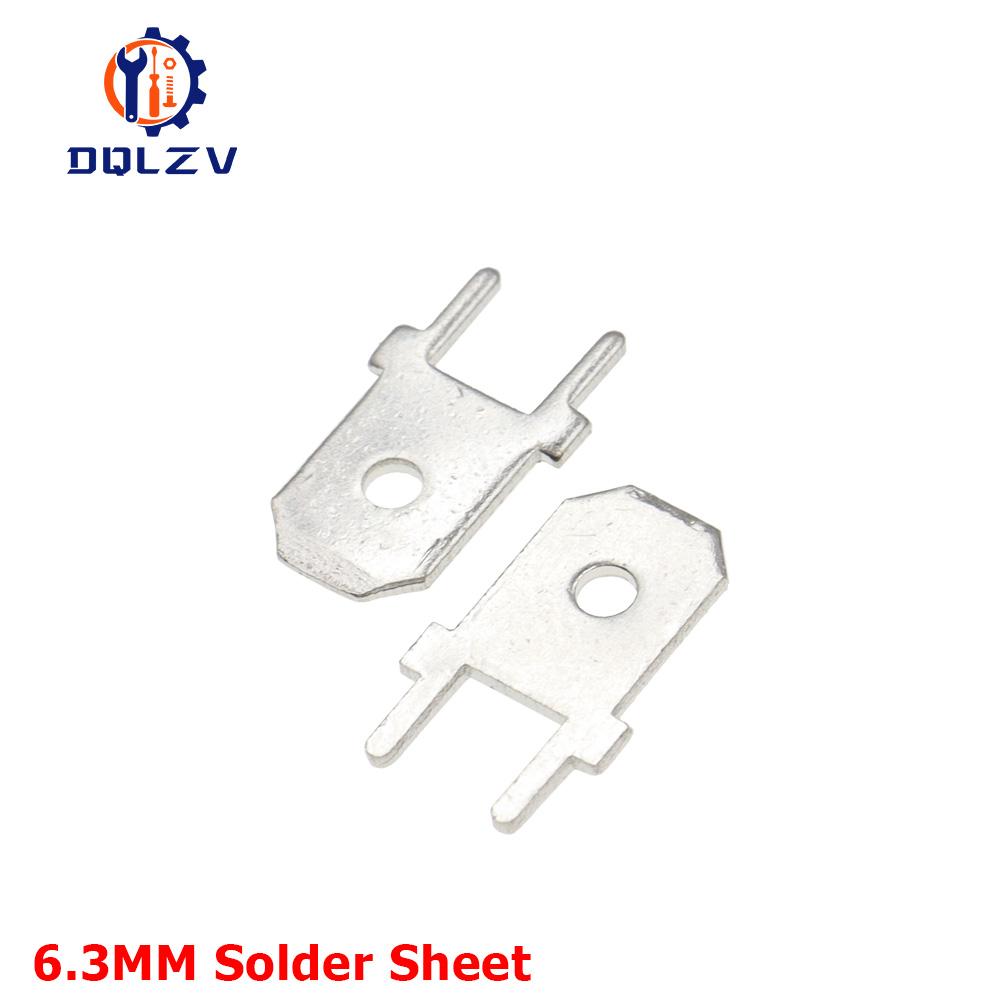 4.8MM lug straight Insert Solder Terminals 6.3MM Copper Male Crimp PCB Block Board Terminals PCB Welding Sheet