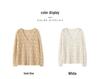 Women's V-Neck Cashmere Cardigan: Ethnic Style, Hollow Knit, Elegant, Versatile Sweater for Autumn and Winter