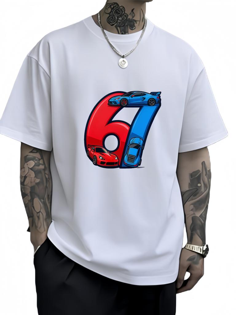 Mens Fashion Footballstyle Size 67 Highquality Loose Outdoor Casual Roundneck Top