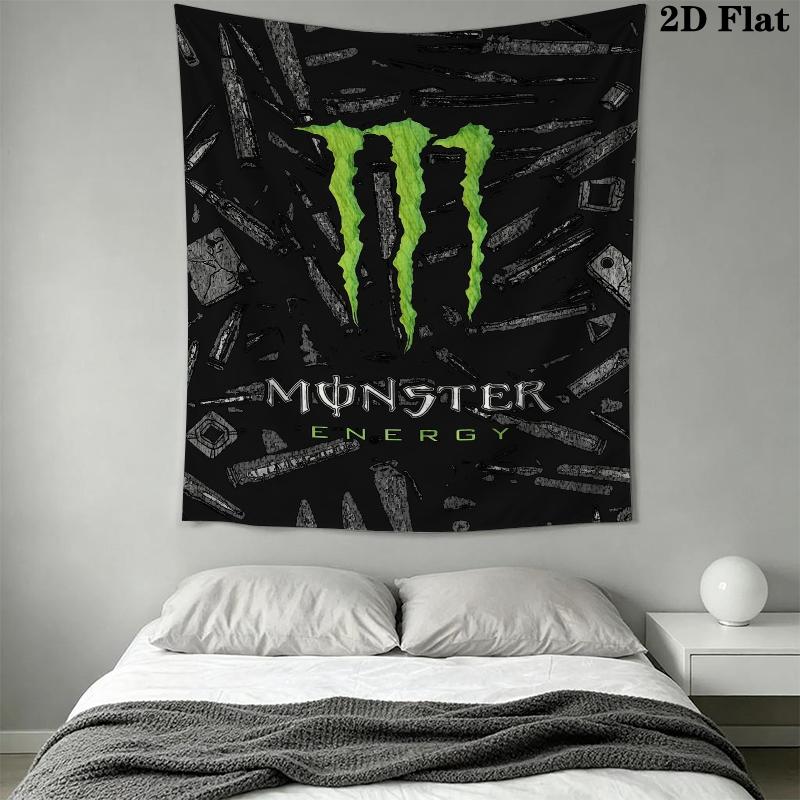 Monster Energy Wall Tapestry Aesthetic Wall Hanging Printed Fabric Blanket Decorative Tapestries for Bedroom Living Room Home Decor