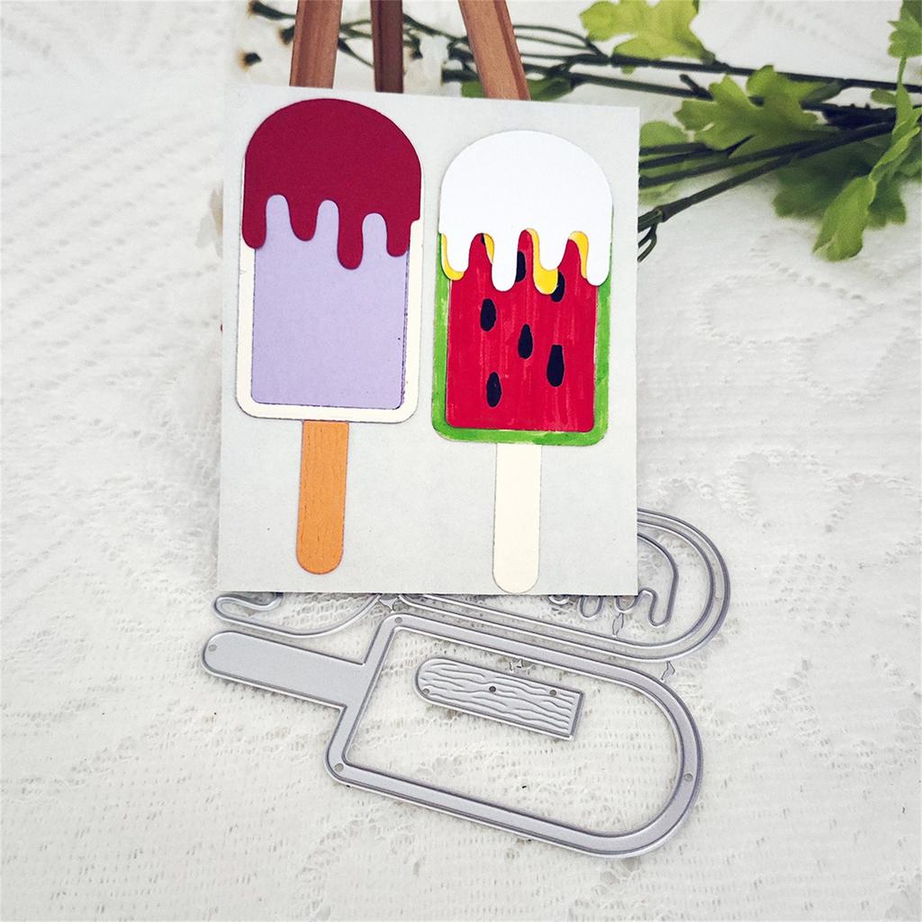 New Popsicle Ice Cream Metal Cutting Die Flowers Mould Scrapbook Decoration Embossed Photo Album Decoration Card Making DIY