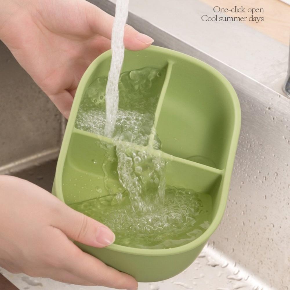 Silicone Food Storage Containers, Pre-meal Preparation Containers, Microwave Exhaust Heating, Easy To Clean, Solid Color, 1000ml