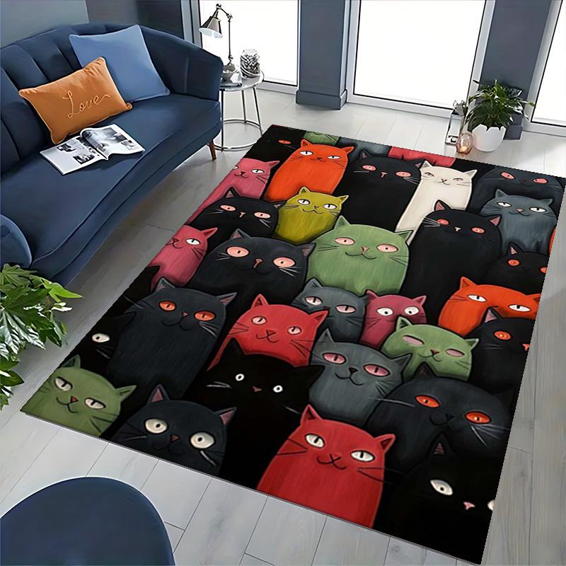 1pc Colorful Cat Pattern Chair Mat - Festive Gift for Office Chairs, Non-Slip Carpet Suitable for Home Decor, Living Room, Bedroom, Game Room.P074