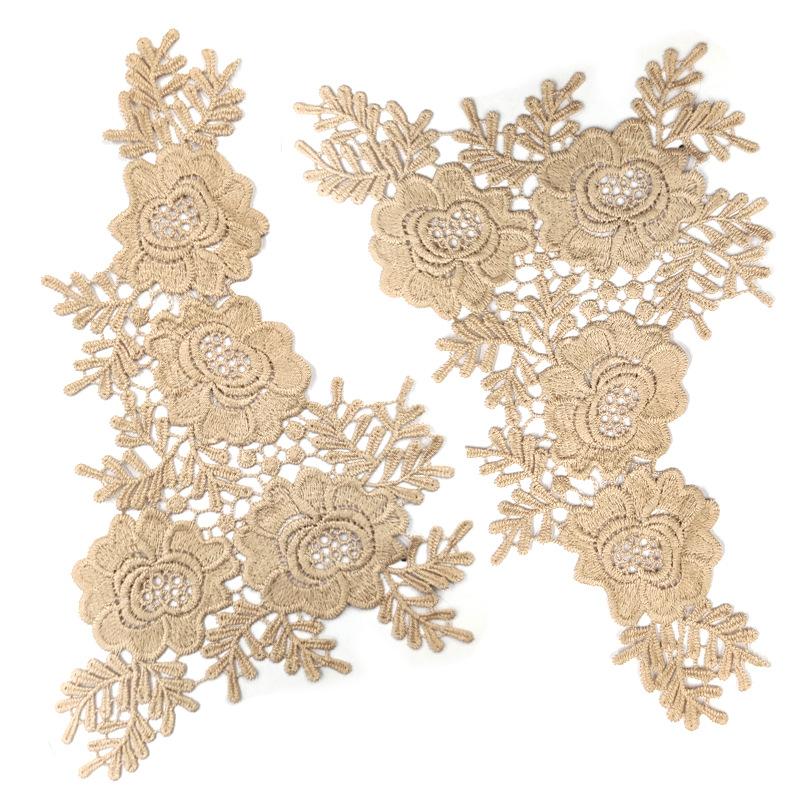 Water soluble lace pair flower, polyester light silk embroidered collar flower, three-dimensional hollow corsage DIY lace accessories