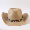 Popolare cappello da cowboy western classico europeo e americano intrecciato in paglia per uomo e donna moda outdoor stile OL cappello a cilindro intrecciato