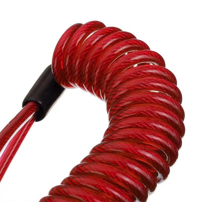 1.2M Bike Spring Cable Lock Anti-Theft Rope Alarm Disc Lock Bicycle Security Reminder Motorcycle Theft Protection 120-150cm